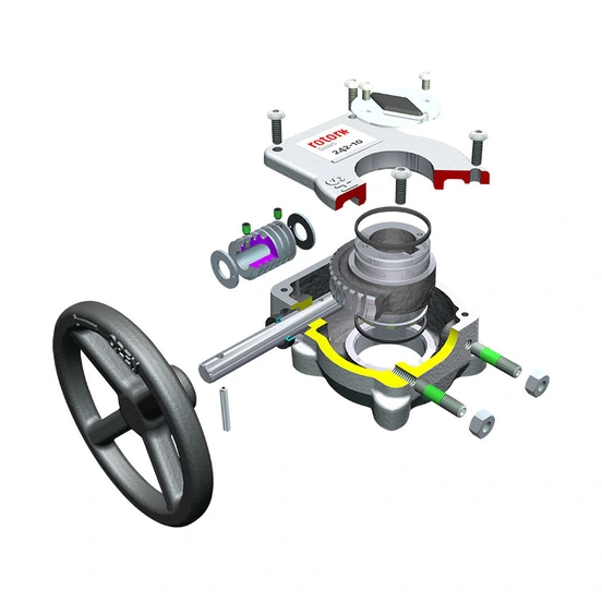 242 Gearbox - Manual Part Turn Gearbox Exploded View