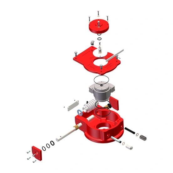 AB-CS Gearbox - Manual Part Turn Gearbox Continuously Submerged Exploded View