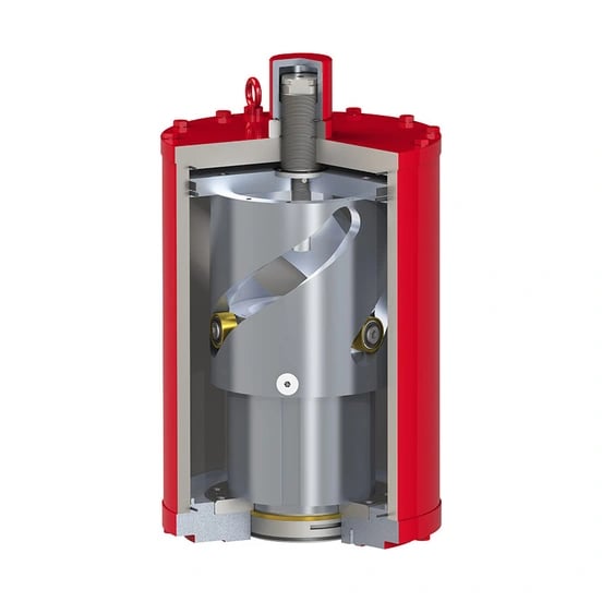 CQ Range compact part-turn self-contained actuator - section