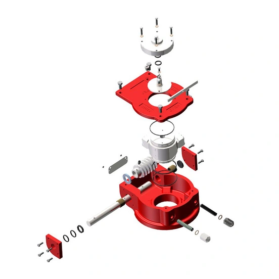 AB-CS Gearbox - Manual Part Turn Gearbox Continuously Submerged Exploded View