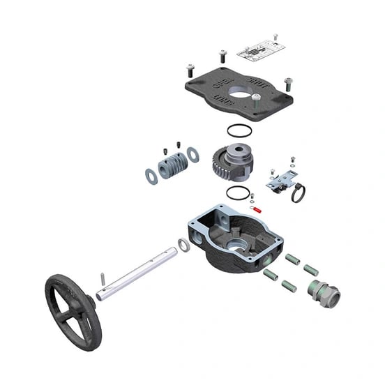 FB Gearbox - Manual Part Turn Gearbox for fire protection Exploded View