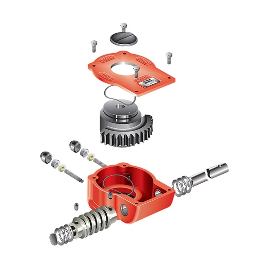 AB Gearbox - Manual Part Turn Gearbox Exploded View